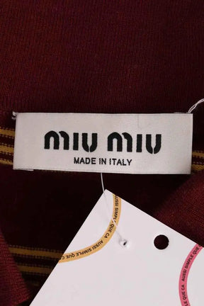 Cardigan Miu Miu Bordeaux en Laine