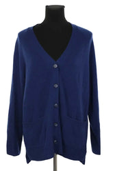 Cardigan N.Peal Marine en Cachemire, taille L - Seconde Main