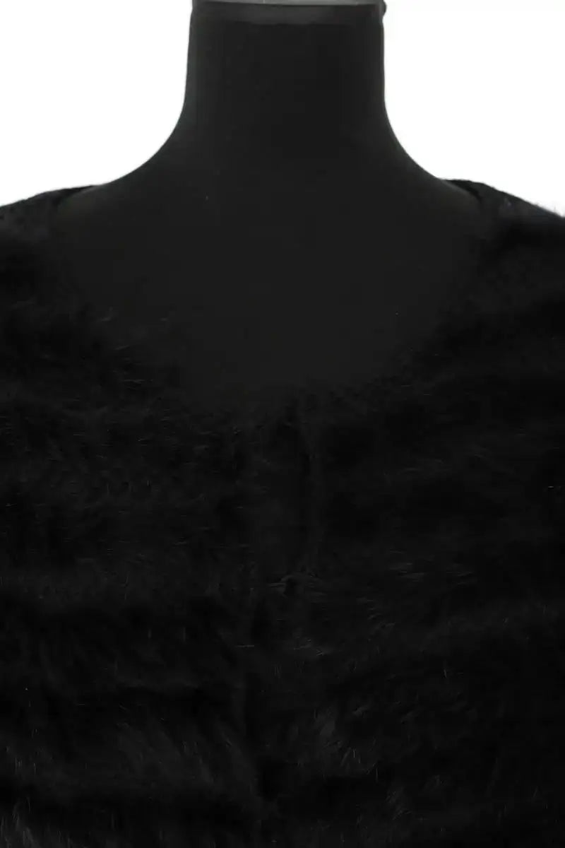 Cardigan Pinko Noir en Fourrure