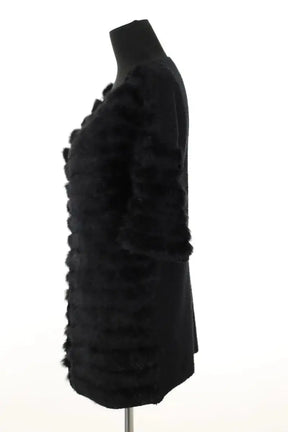 Cardigan Pinko Noir en Fourrure