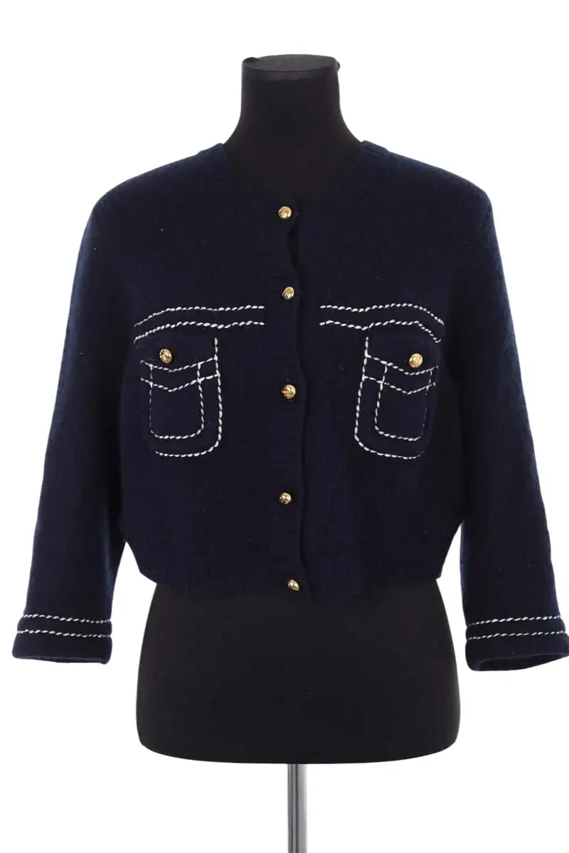 Cardigan Prada Marine en Cachemire, taille S - Seconde Main