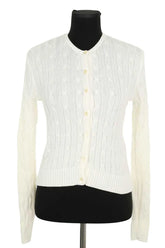 Cardigan Ralph Lauren Blanc en Coton, taille M - Seconde Main