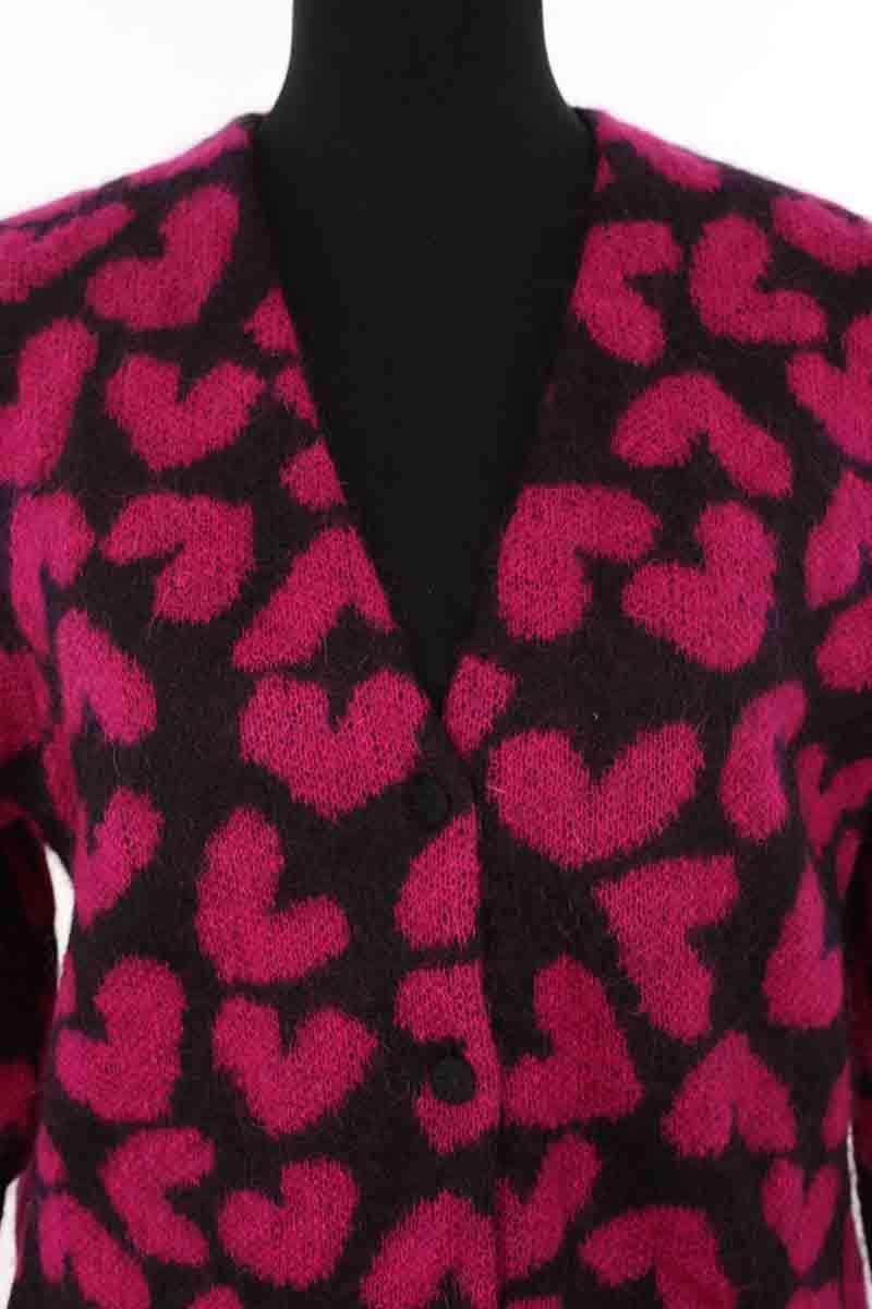Cardigan Saint Laurent Rose en Laine