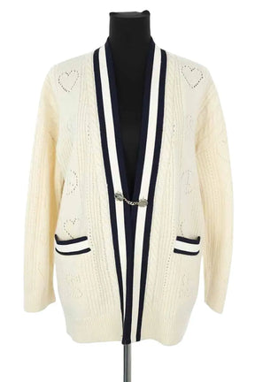 Cardigan Sandro Ecru en Laine, taille S - Seconde Main