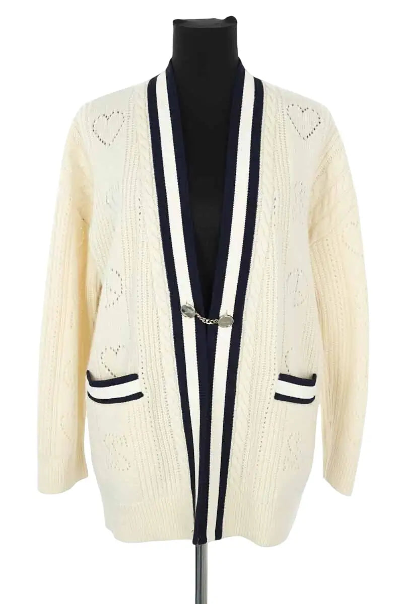 Cardigan Sandro Ecru en Laine, taille S - Seconde Main
