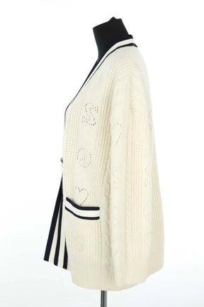 Cardigan Sandro Ecru en Laine