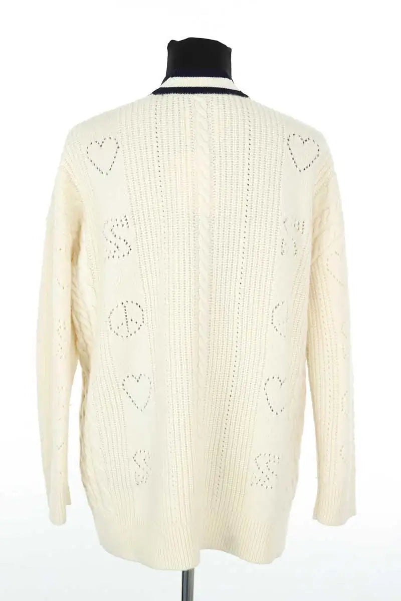 Cardigan Sandro Ecru en Laine
