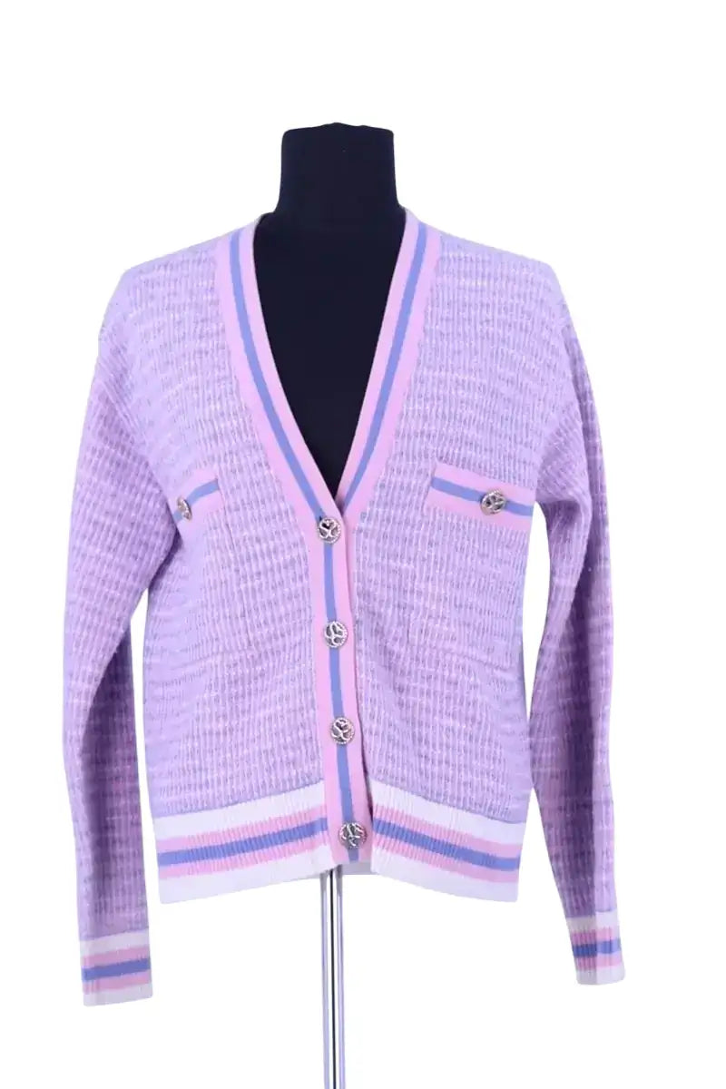 Cardigan Sandro Rose en Laine, taille S - Seconde Main