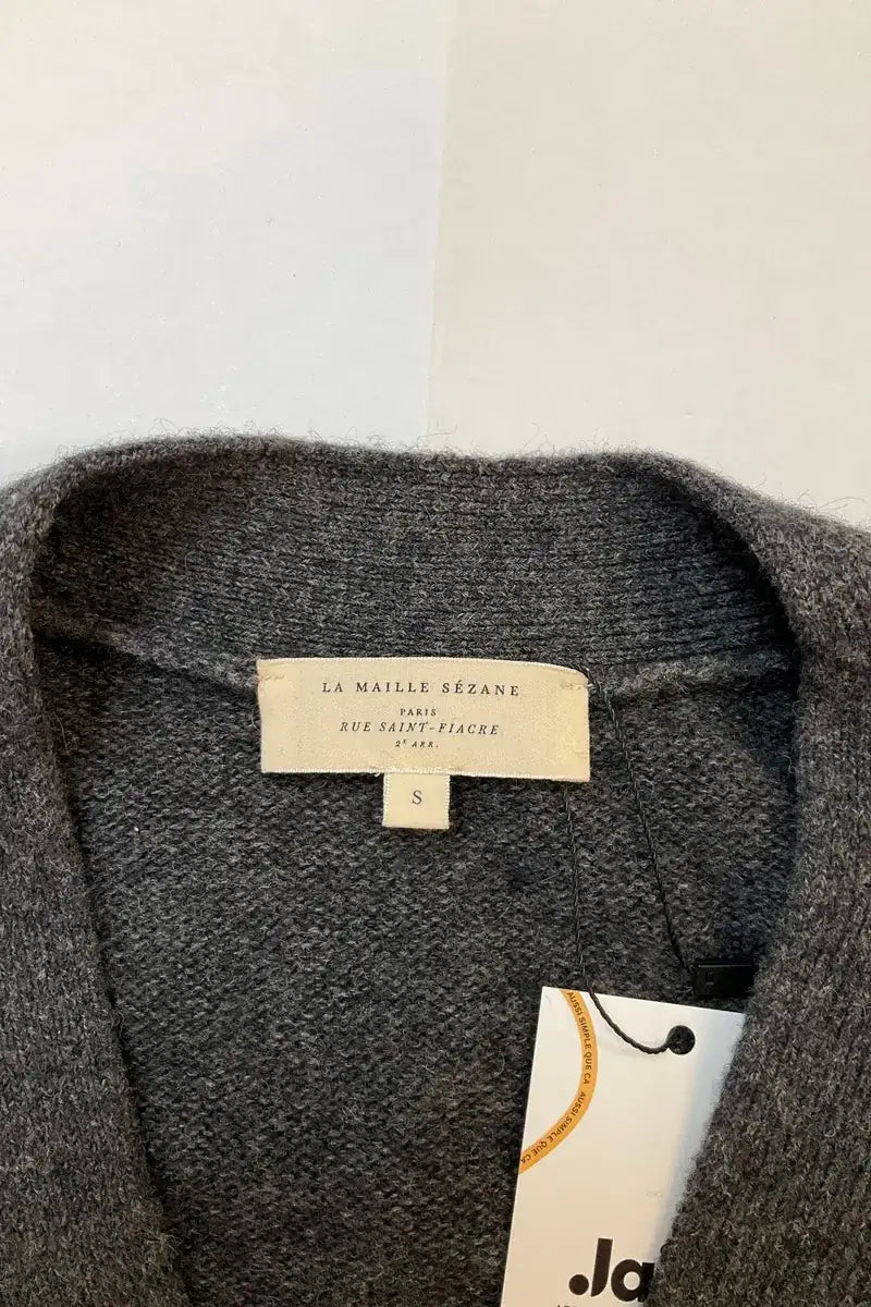 Cardigan Sézane Anthracite en Laine