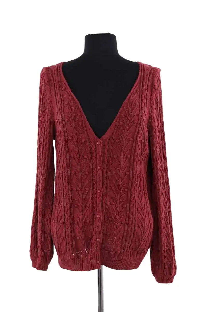 Cardigan Sézane Bordeaux en Coton, taille M - Seconde Main
