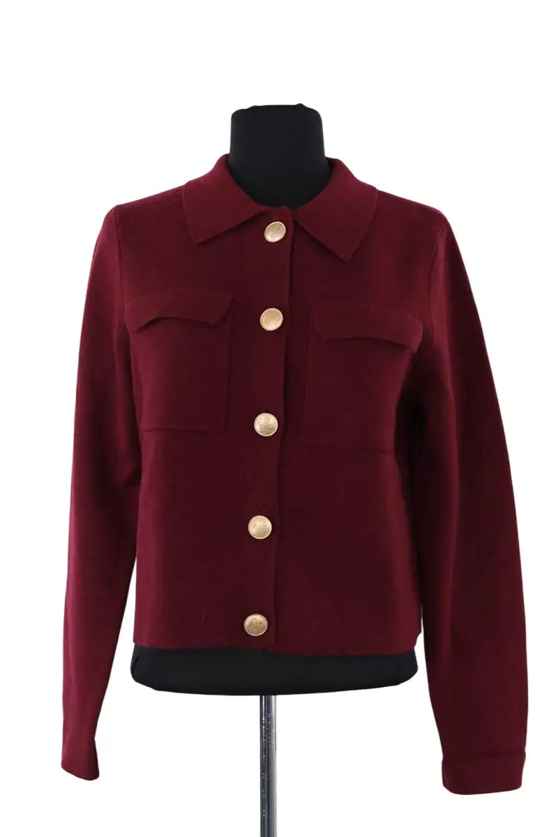 Cardigan Sézane Bordeaux en Laine, taille S - Seconde Main