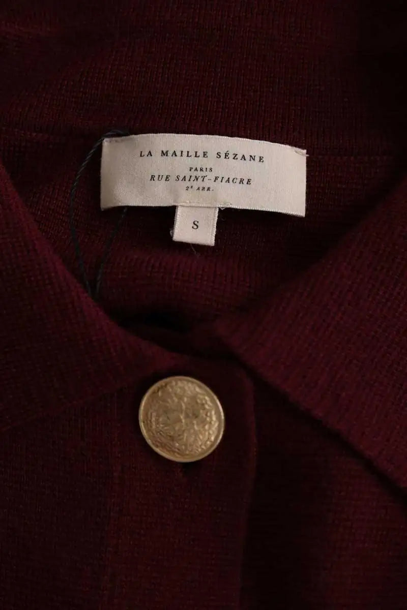 Cardigan Sézane Bordeaux en Laine