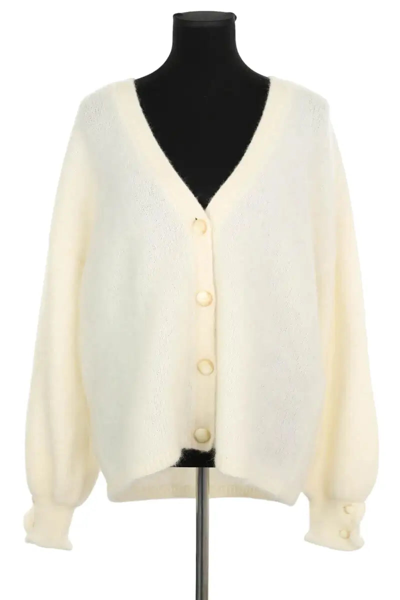 Cardigan Sézane Ecru en Laine, taille L - Seconde Main