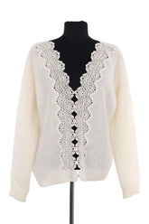 Cardigan Sézane Ecru en Laine, taille M - Seconde Main