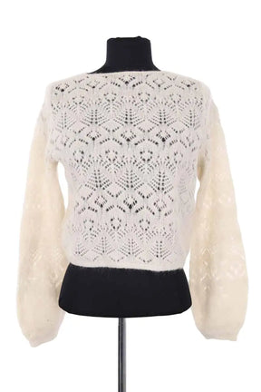 Cardigan Sézane Ecru en Laine, taille S - Seconde Main