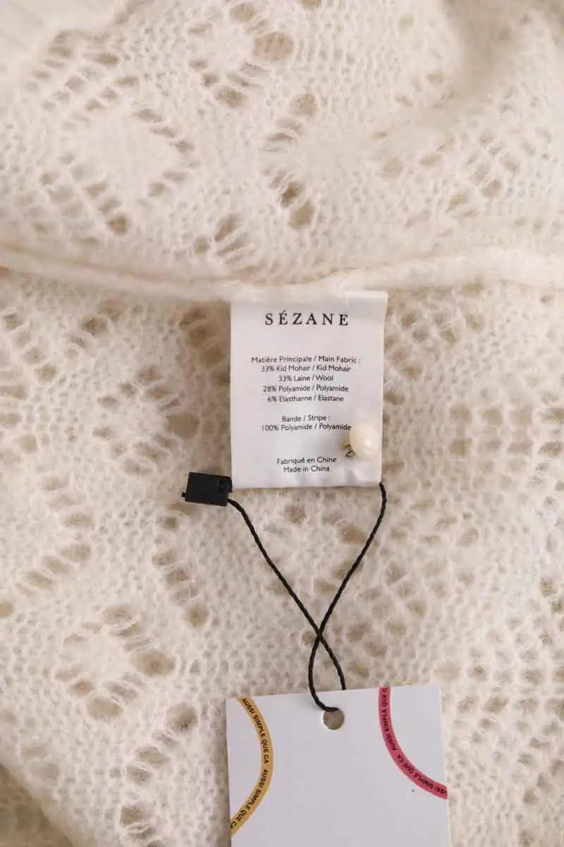 Cardigan Sézane Ecru en Laine