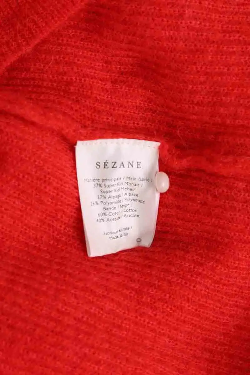 Cardigan Sézane Rouge en Laine