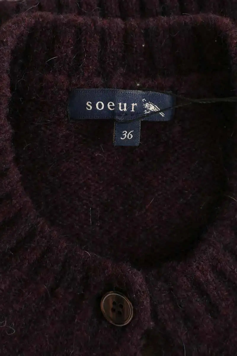 Cardigan Soeur Bordeaux en Laine
