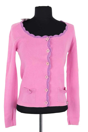 Cardigan Sonia Rykiel Rose en Coton, taille S - Seconde Main