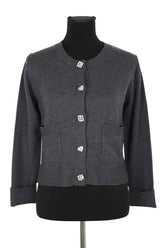 Cardigan Tara Jarmon Anthracite en Polyester, taille XS - Seconde Main