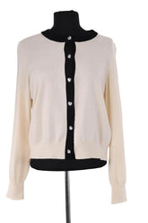 Cardigan Tara Jarmon Ecru en Laine, taille L - Seconde Main