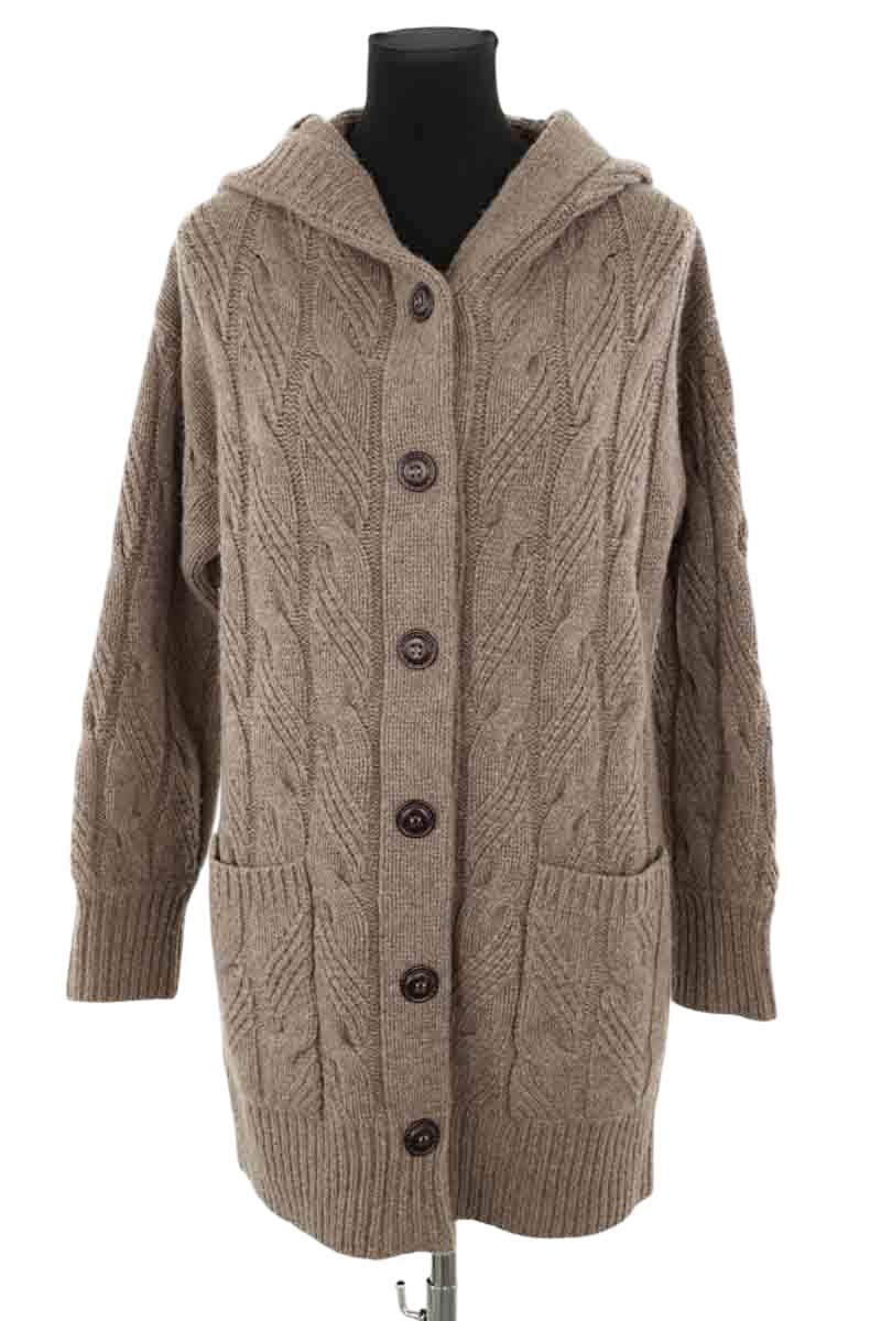 Cardigan Tara Jarmon Marron en Laine, taille L - Seconde Main
