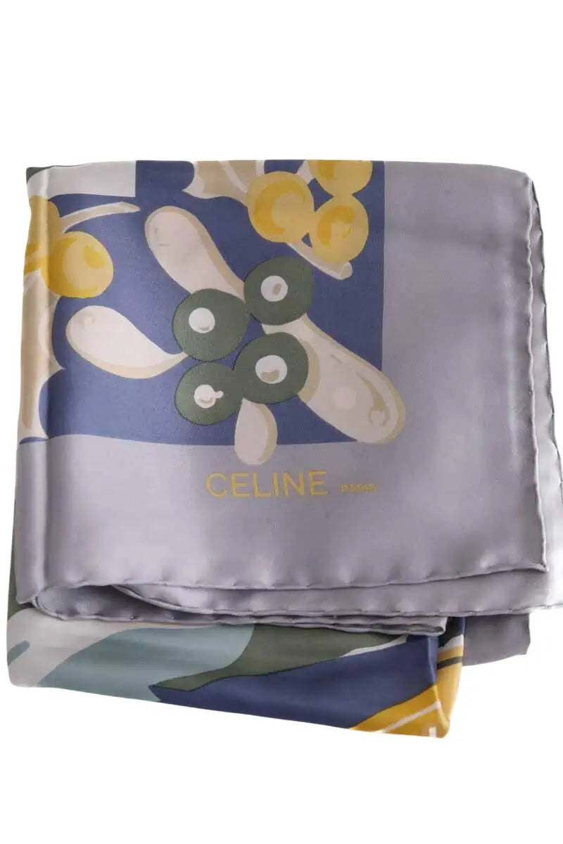 Carré Celine Bleu en Soie - Seconde Main
