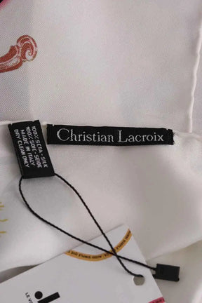 Carré Christian Lacroix Blanc en Soie