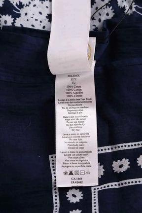 Carré Des Petits Hauts Omelana Bleu en Coton