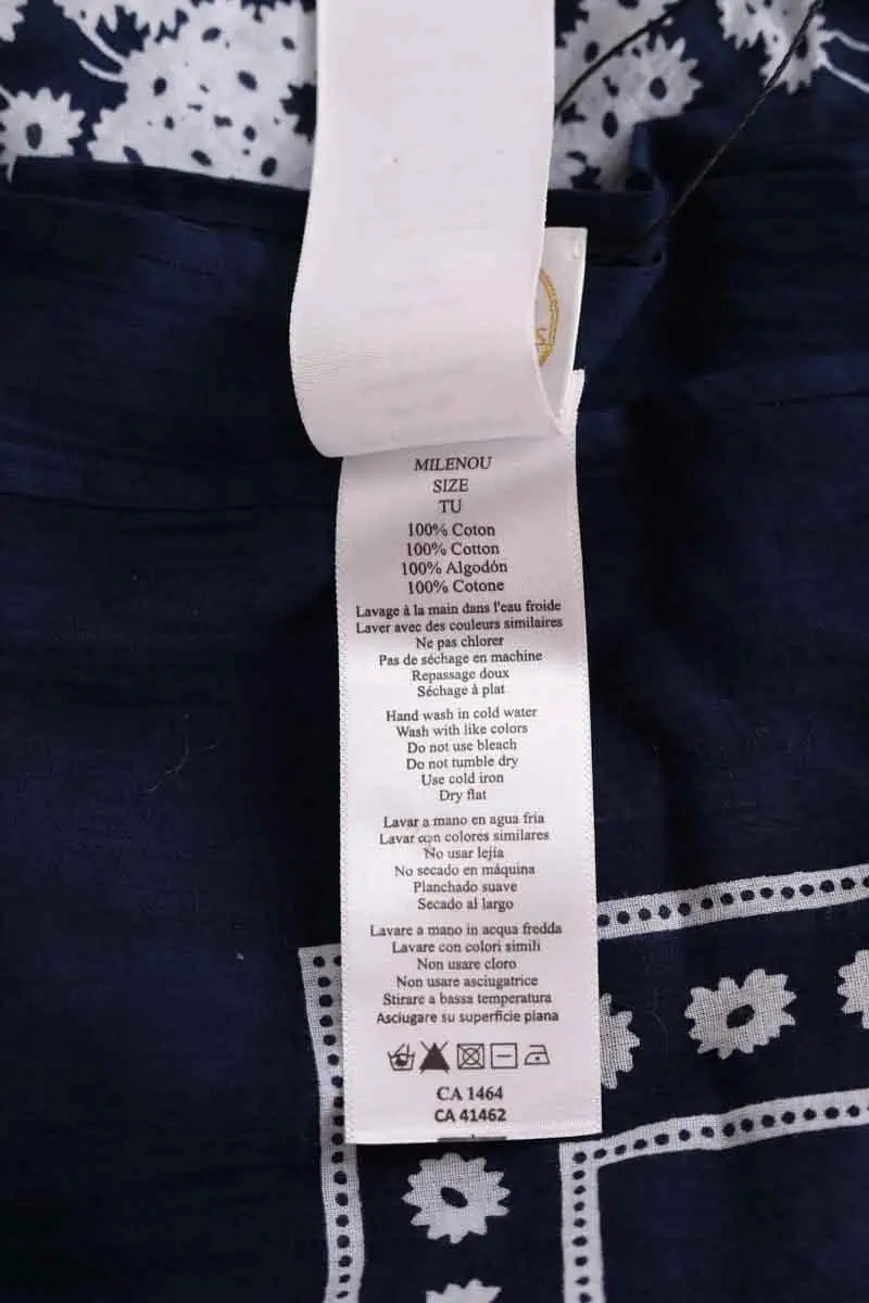 Carré Des Petits Hauts Omelana Bleu en Coton