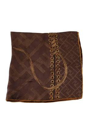 Carré Fendi Marron en Soie - Seconde Main