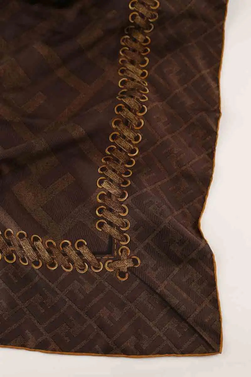 Carré Fendi Marron en Soie