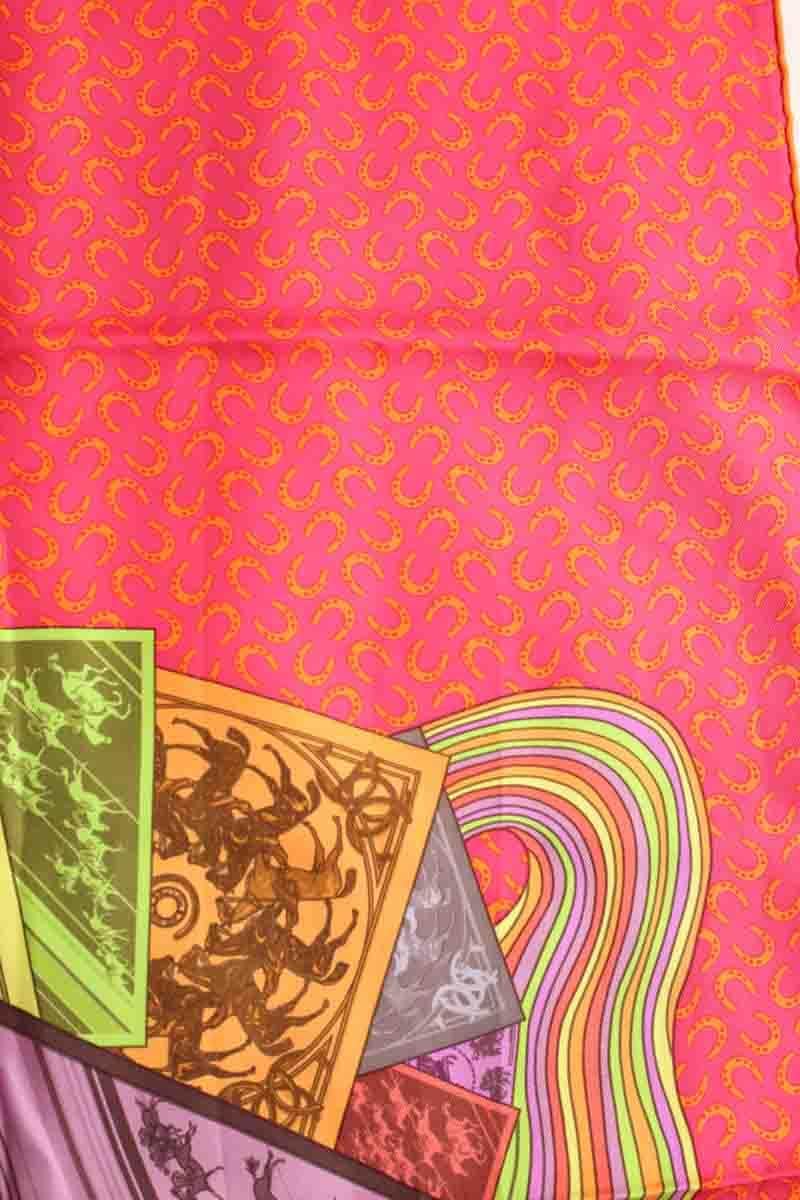 Carré Hermès A Cheval Sur Mon Carré Multicolore en Soie