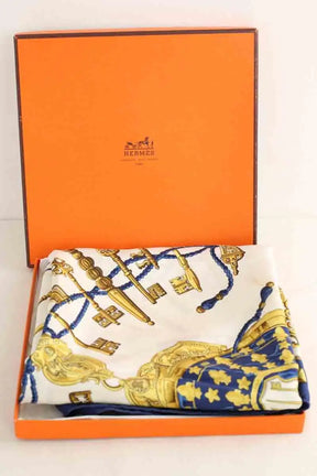 Carré Hermès Bleu en Soie