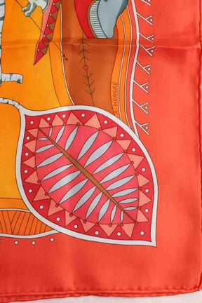 Carré Hermès La Vie Du Grand Nord Orange en Soie