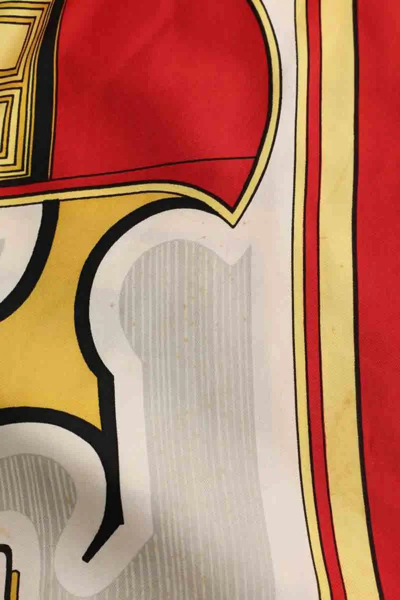 Carré Hermès Les Coupes de F.de la Perriere Rouge en Soie