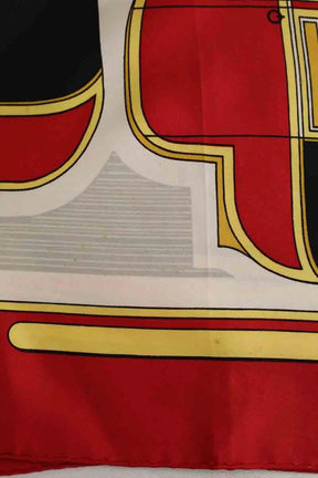 Carré Hermès Les Coupes de F.de la Perriere Rouge en Soie