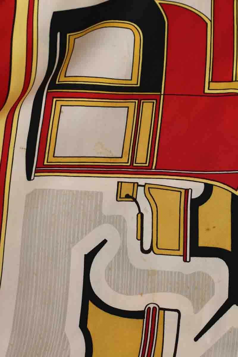 Carré Hermès Les Coupes de F.de la Perriere Rouge en Soie