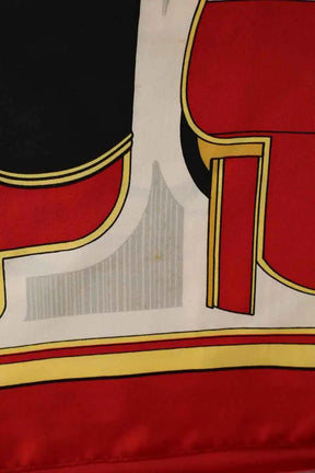 Carré Hermès Les Coupes de F.de la Perriere Rouge en Soie