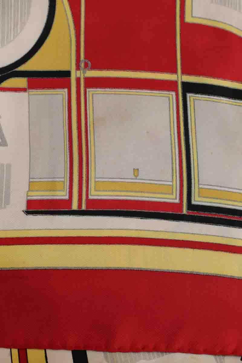 Carré Hermès Les Coupes de F.de la Perriere Rouge en Soie