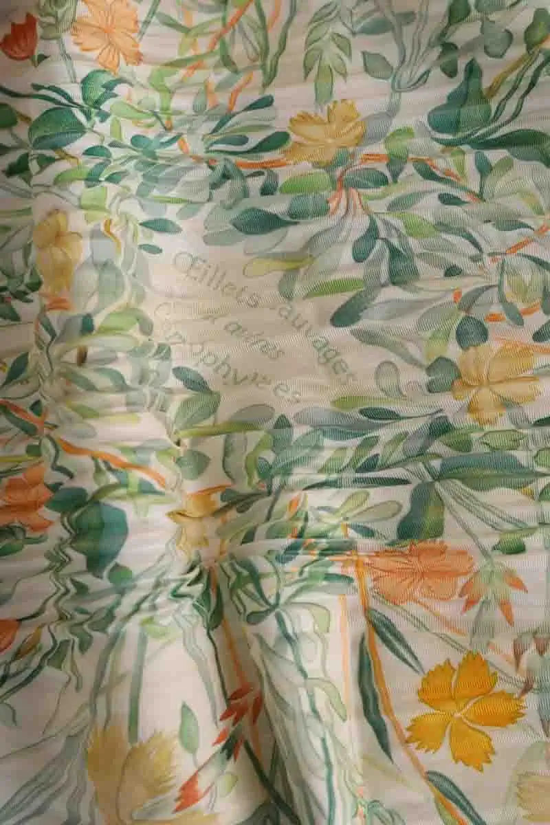 Carré Hermès Oeillets sauvages  Turquoise en Soie