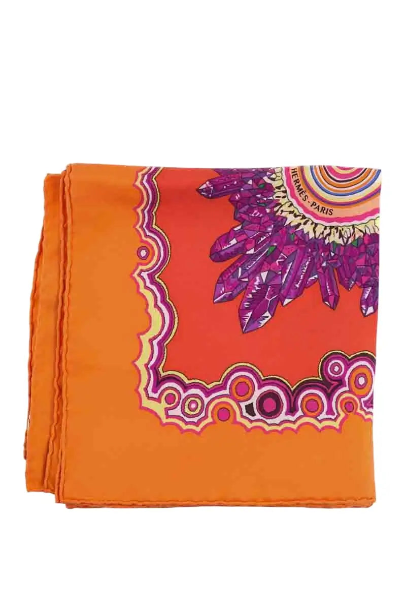 Carré Hermès Orange en Soie - Seconde Main