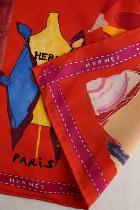 Carré Hermès Rouge en Soie
