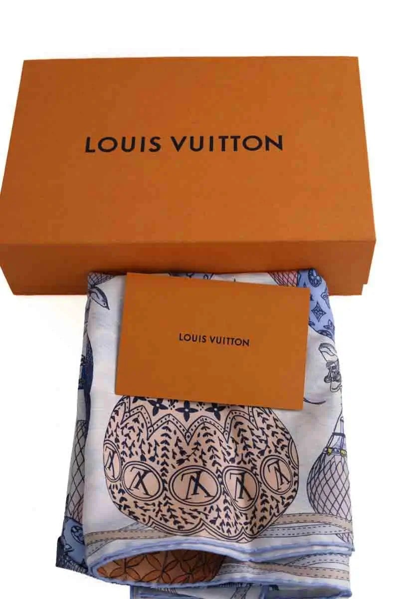 Carré Louis Vuitton Bleu en Soie