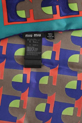 Carré Miu Miu Twill géométrique Multicolore en Soie