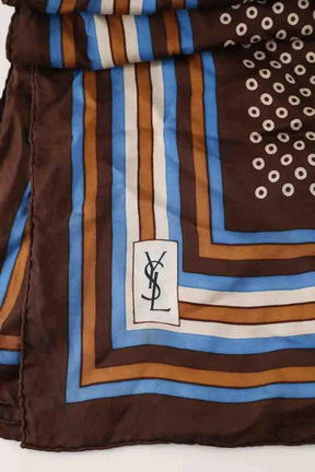 Carré Yves Saint Laurent Marron en Soie