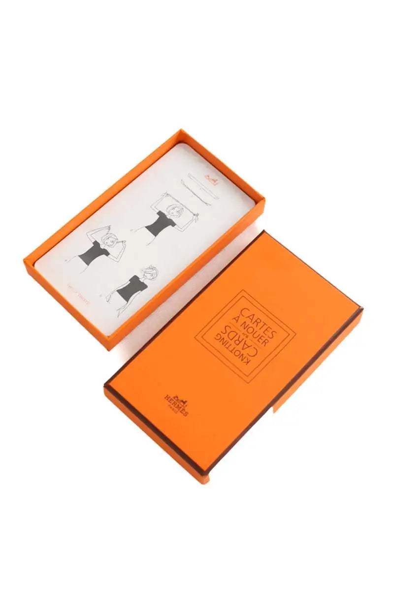 Cartes à nouer Hermès Orange en 