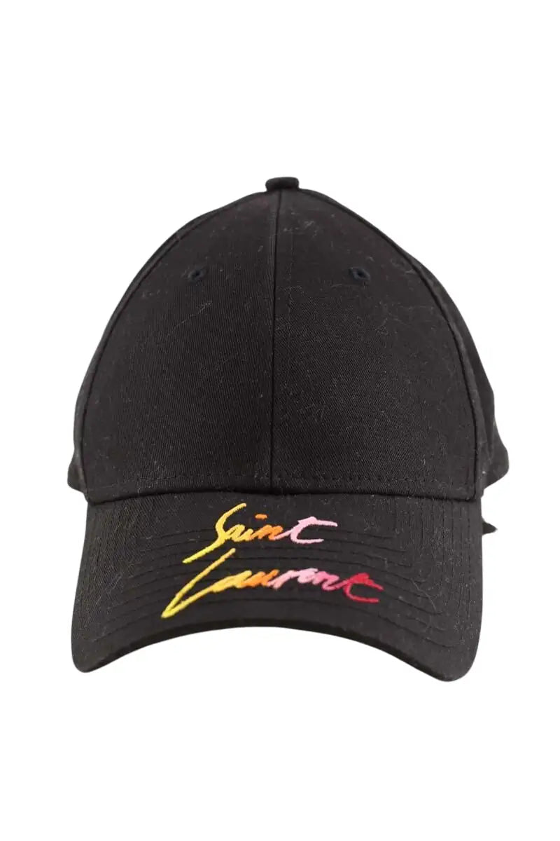 Casquette Saint Laurent Noir en Coton, taille L - Seconde Main