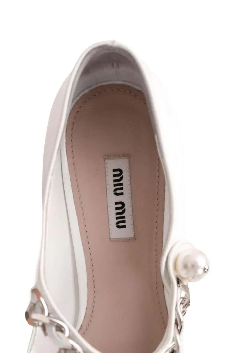Talons Miu Miu Blanc en Cuir verni