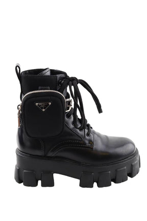 Bottes à lacets Prada Monolith Noir